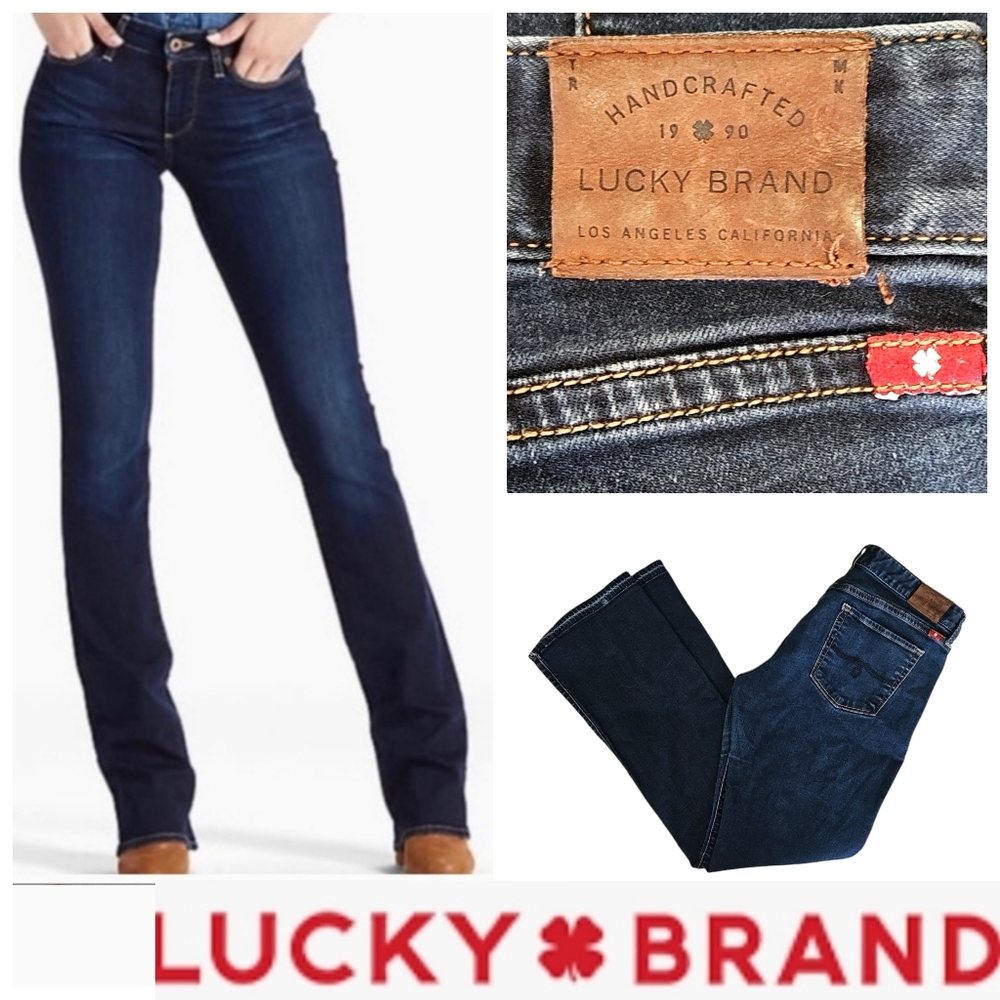 Lucky Brand Leyla Bootcut Jeans Size 8 29 Dark Wash Mid Rise Stretch Classic Fit